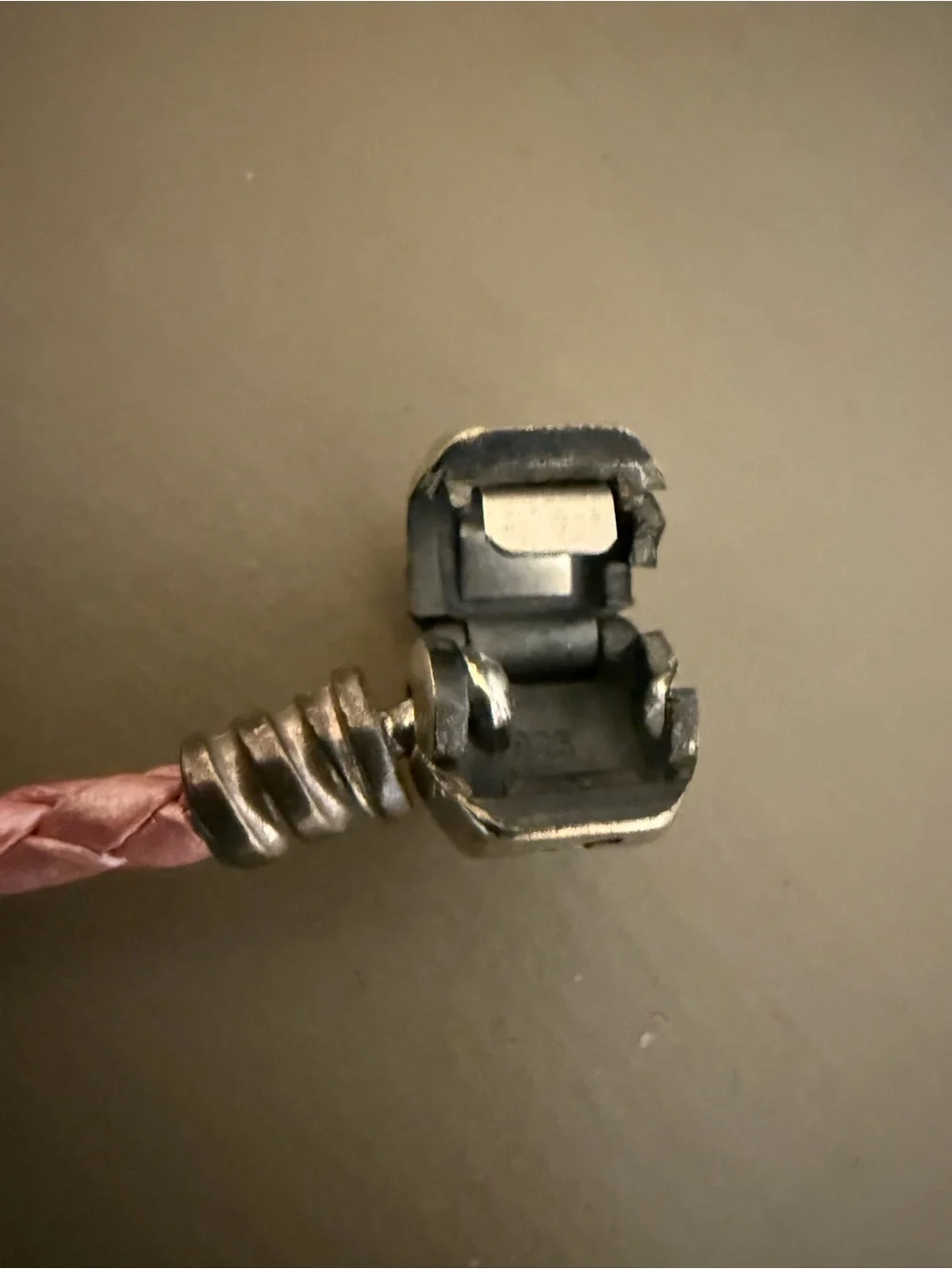 PANDORA Dazzling Daisy Charm 791480CZ Pink Leather Bracelet Set NWOT